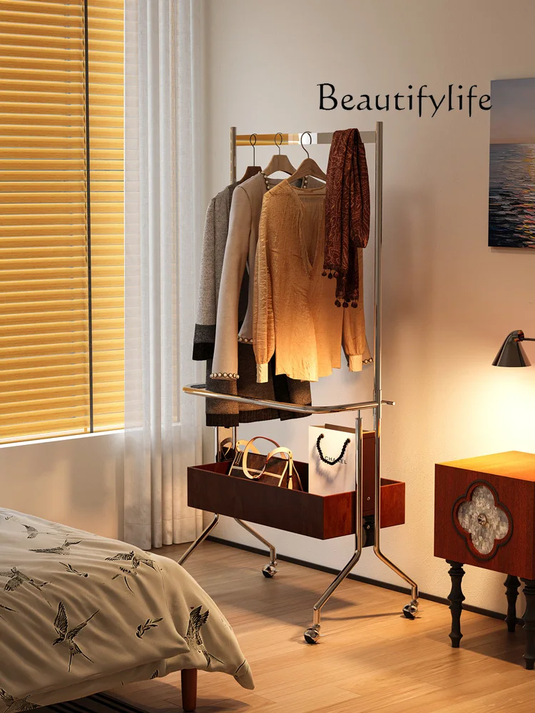 multi-functional storage bedroom small medieval furniture Nordic solid wood coat rack removable floor-to-ceiling
