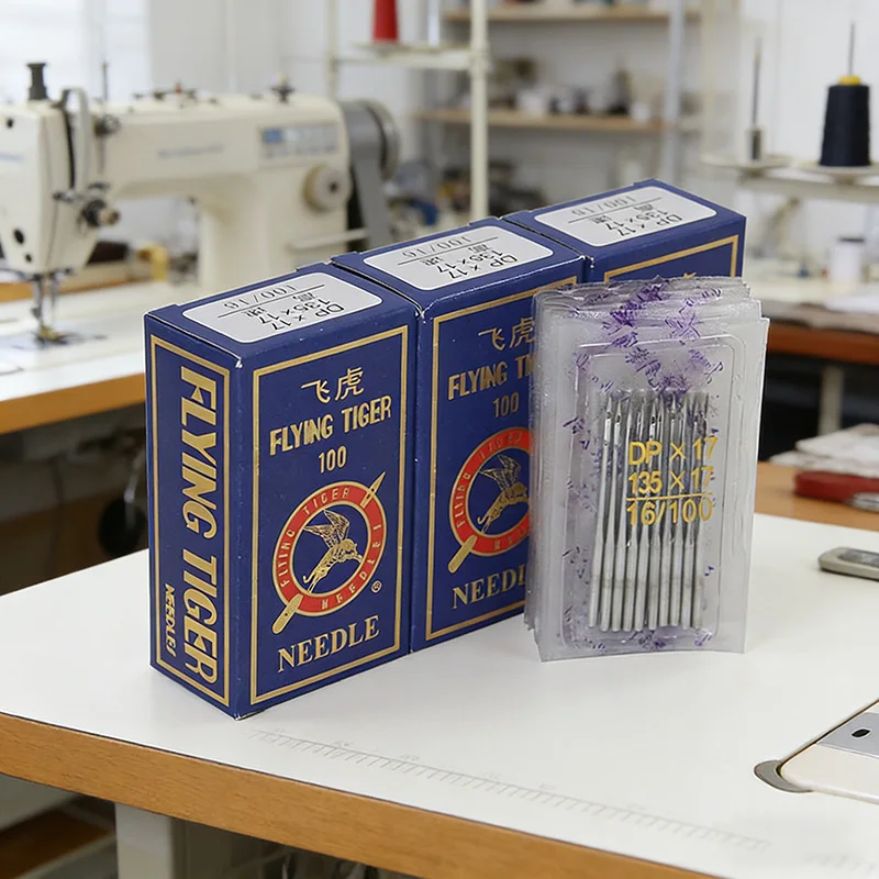 100PCS DP×17 Fly Tiger Sewing Needles, Synchronous Machine Needles 6-5, DY Machine Needles for Leather & Heavy-Duty Materials