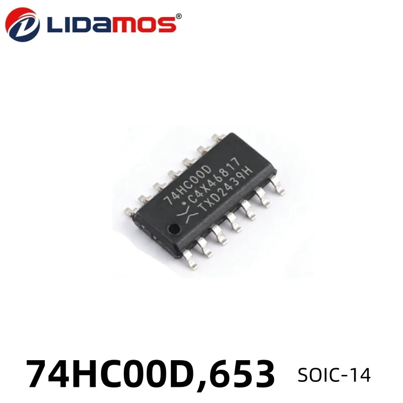 100PCS/LOT 74HC00D,653 SOIC-14 Quad 2-Input NAND Gate IC Chip 74HC00 Series Logic Integrated Circuit
