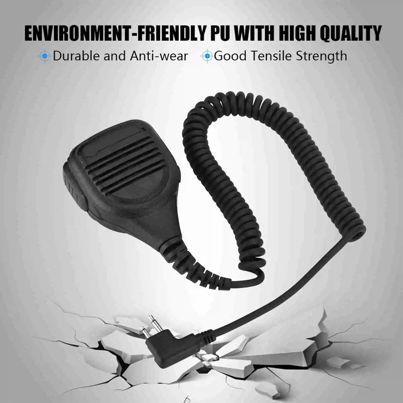 Handmicrofoon Handheld luidsprekermicrofoon 3,5 mm hoofdtelefoonaansluiting Luidsprekermicrofoon Talkie Radio Handmicrofoon met stalen riemclip Handmicrofoon