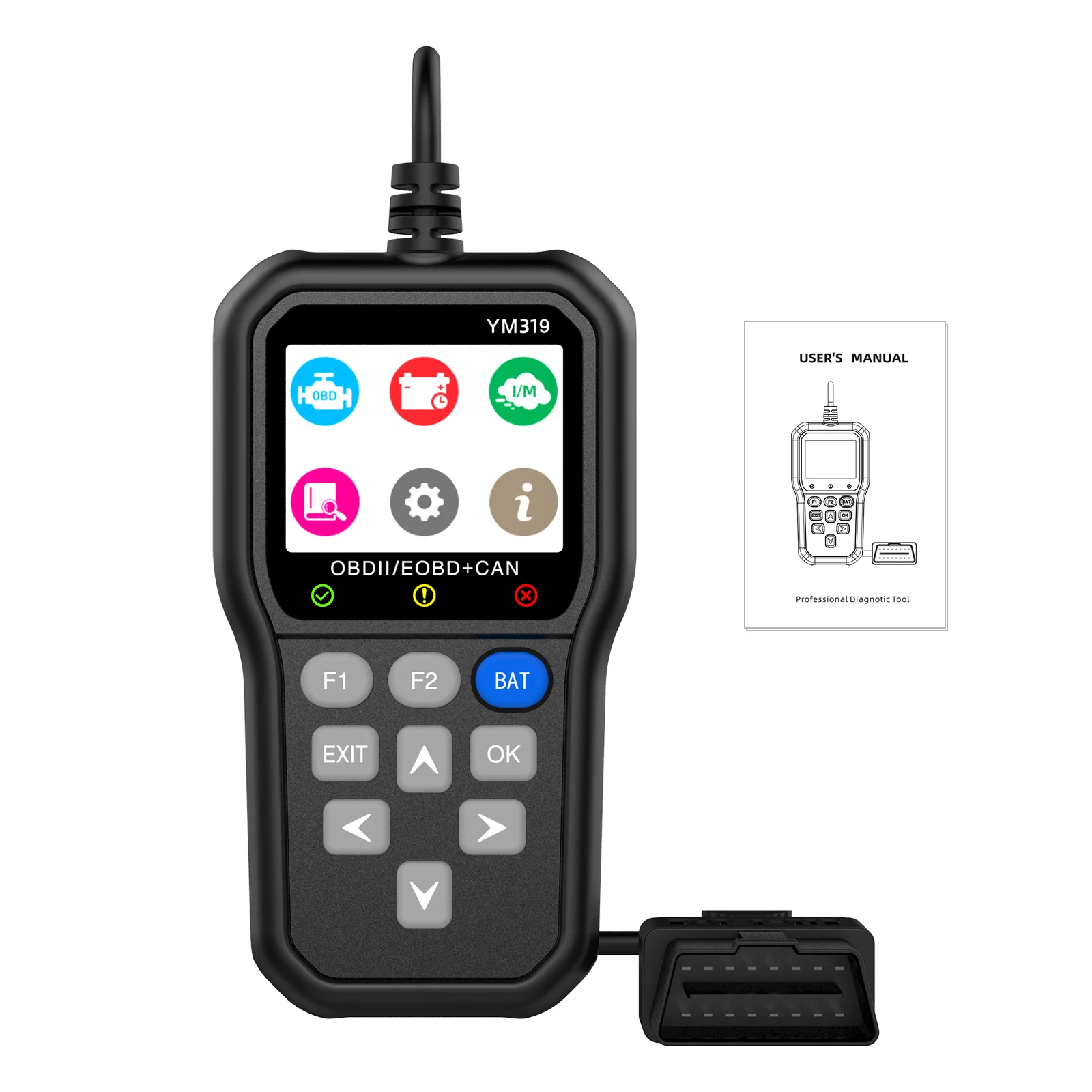 YM319 OBD Automotive Diagnostic Scanner - Comprehensive Engine Fault Detection, Battery Voltage Monitoring, and Battery Lifespan