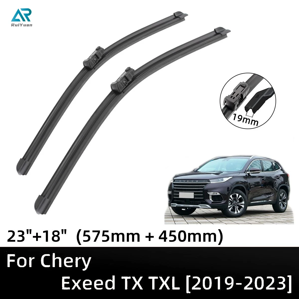 

For Chery Exeed TX TXL 2019-2023 23"+18" Front Windshield Wiper Blades Brushes Cutter Accessories 2019 2020 2021 2022 2023