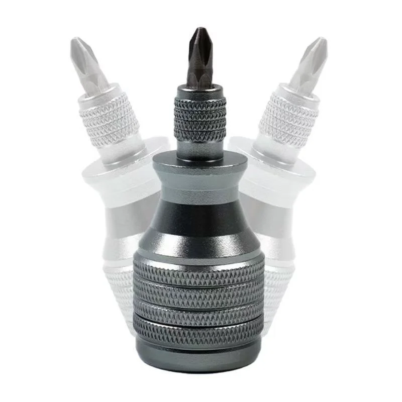 Compact Steel Cannon Screwdriver Set - 7-Piece Aluminum Alloy Multi-Tool Repair Kit with Cross Head Bits