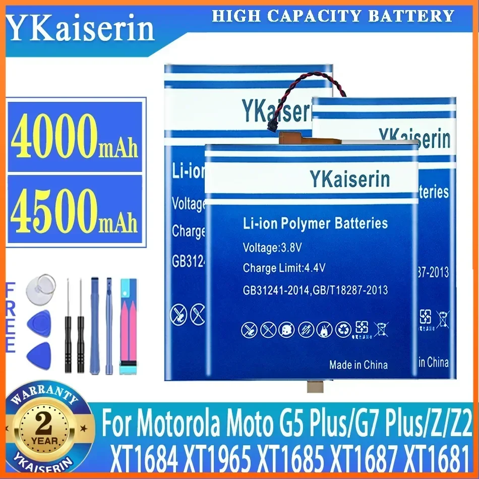 YKaiserin Battery For Motorola Moto Z Force 2nd XT1789-1 G5 Plus XT1684 XT1685 XT1687 XT1681 Z3 G7 Plus XT1965 Warranty One Year