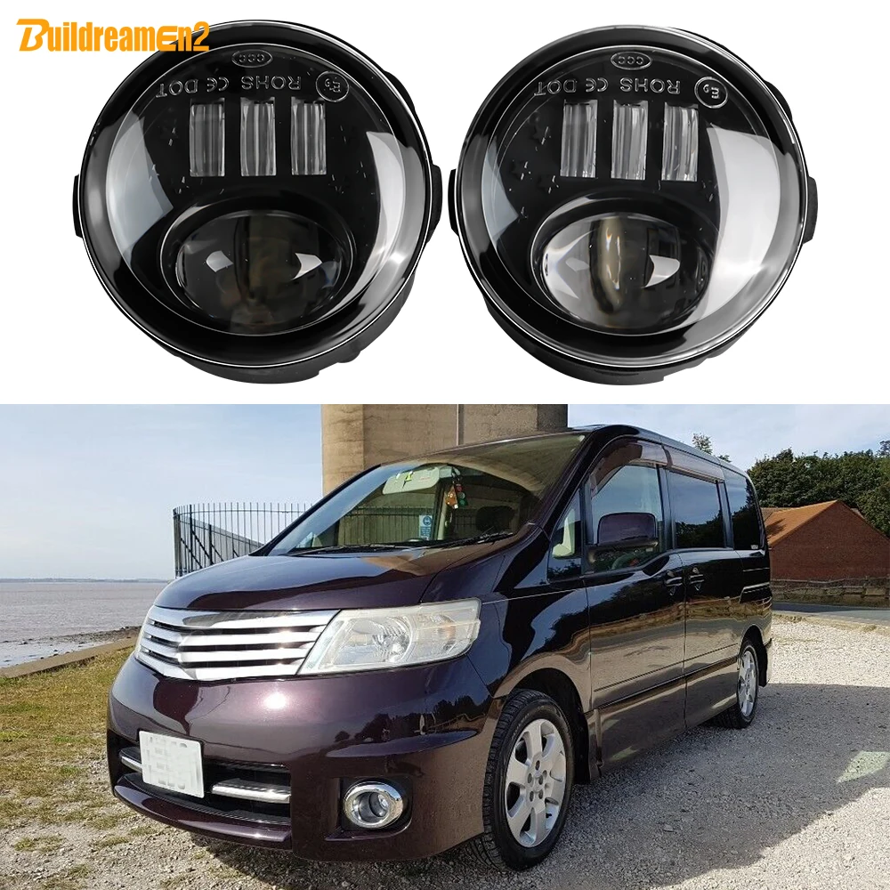 

2 X LED Fog Light Assembly 60W H11 Car Fog Daytime Running Lamp For Nissan Serena Highway Star C25 2005 2006 2007 2008 2009 2010