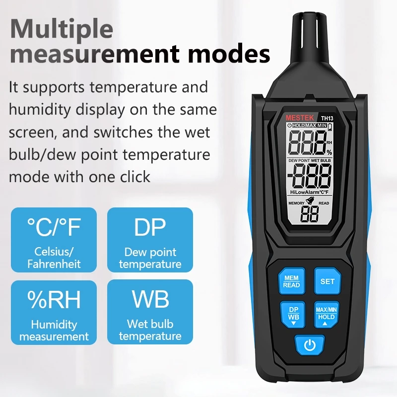 

НОВЫЙ TH13 цифровой термометр ЖК-гигрометр для животных, домашних животных, хранения продуктов питания, зерна, бытовой измеритель температуры и влажности