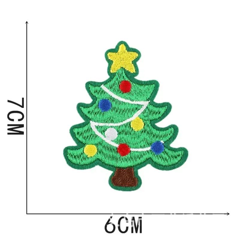 New Christmas Letter Embroidery Cloth Sticker Christmas Tree Towel Embroidery Snowman Snowflake Computer Chapter