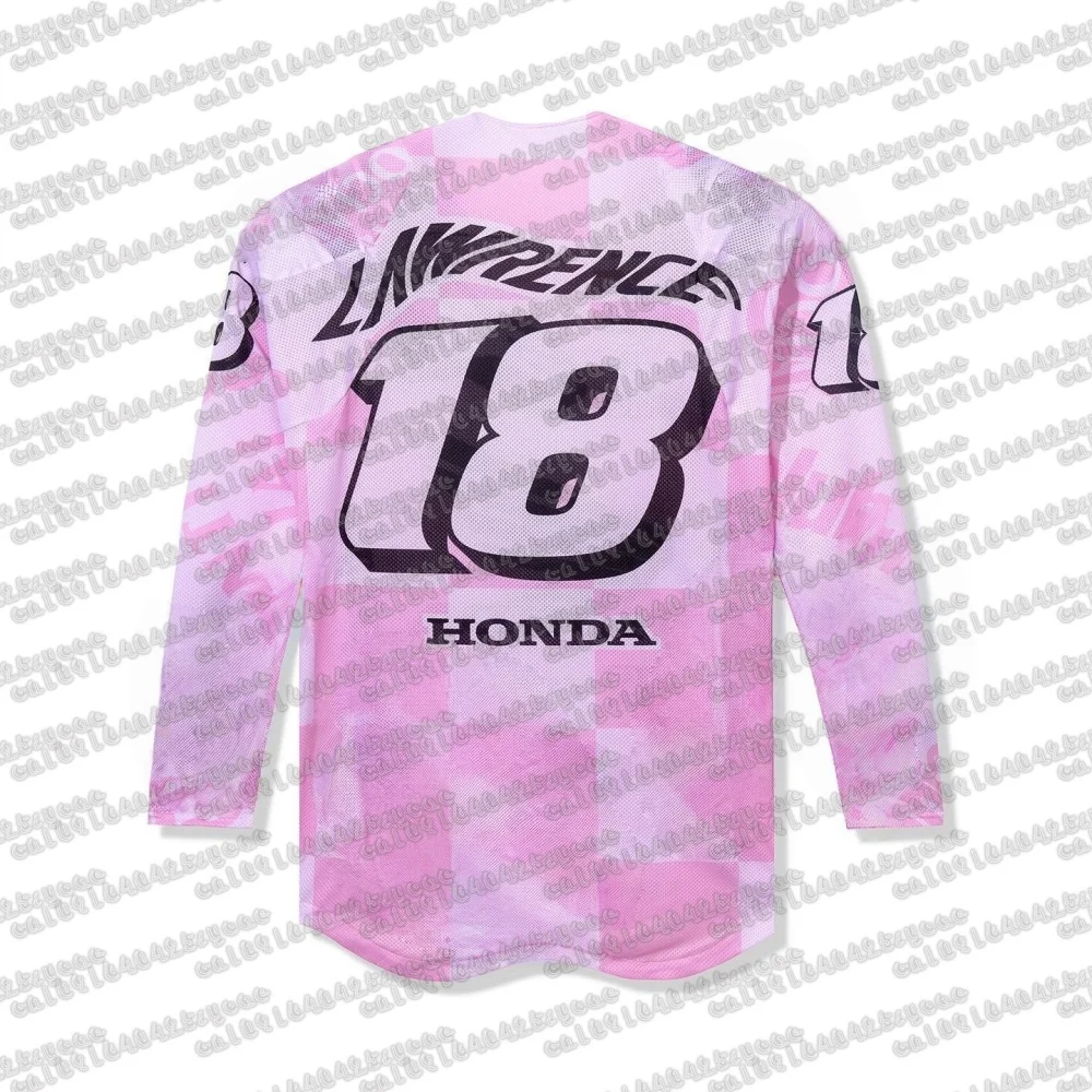 

Мужские майки HONDA Super Motocross Racing 2025 года # 18-летняя мотоциклетная футболка с длинными рукавами Jett Lawrence, дышащий быстросохнущий топ в стиле ретро