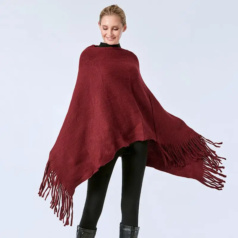 fashion-tassel-outfit-matching-shawl-cloak-winter-pure-color-pocket-handkerchief-belt-hat-scarf-accessories-set