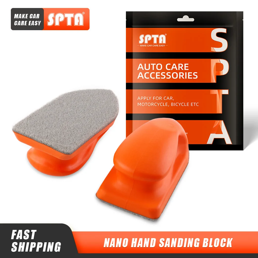 (Bulk Sale) SPTA Nano Hand Block Pad Sanding Disc Holder PU Leather Cleaning Brush Stains Removing Tool