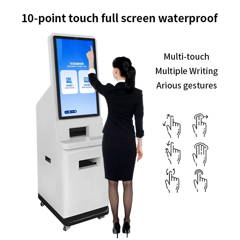 Customized campus community A4 self-service printing end point kiosk Windows 10 for certificate photo report printing