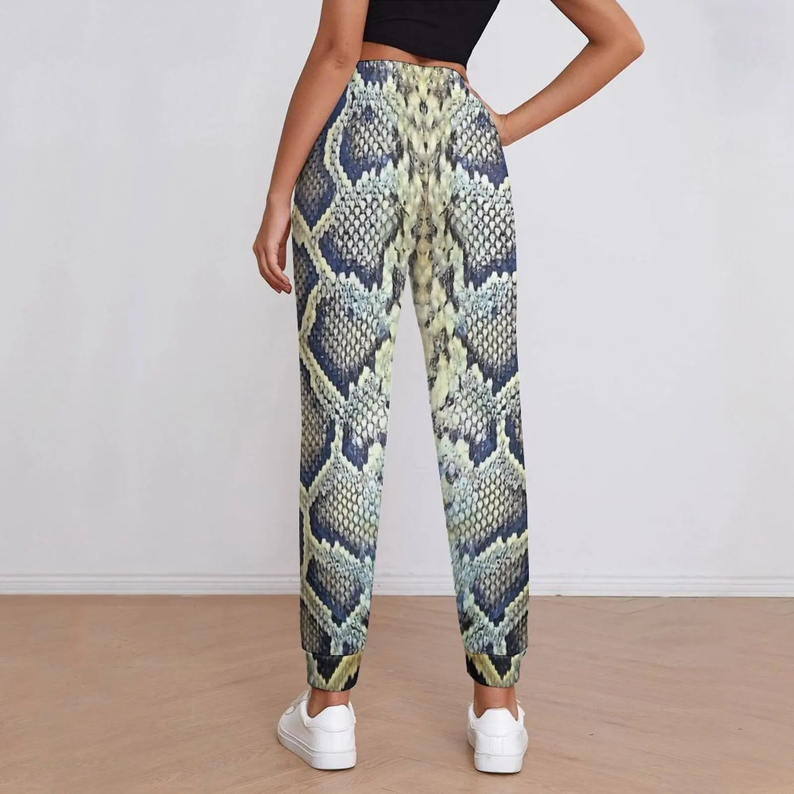 Python Snake Skin Print Pants Spring  Casual Joggers Ladies Y2K Custom Trousers Big Size