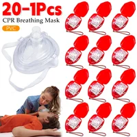 Mascarilla de emergencia CPR con válvula unidireccional, mascarilla de rescate para el aliento bucal, botiquines de primeros auxilios, mascarillas de respiración Artificial reutilizables, 10-1 Uds.