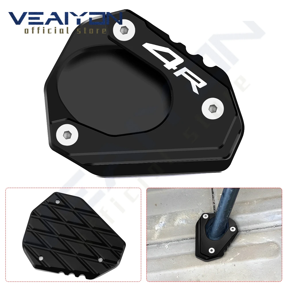 

For ZX4R ZX-4R ZX 4R 2023 2024 2025 Motorcycle Accessories Kickstand Side Foot Support Stand Extension Pad Plate CNC Aluminum