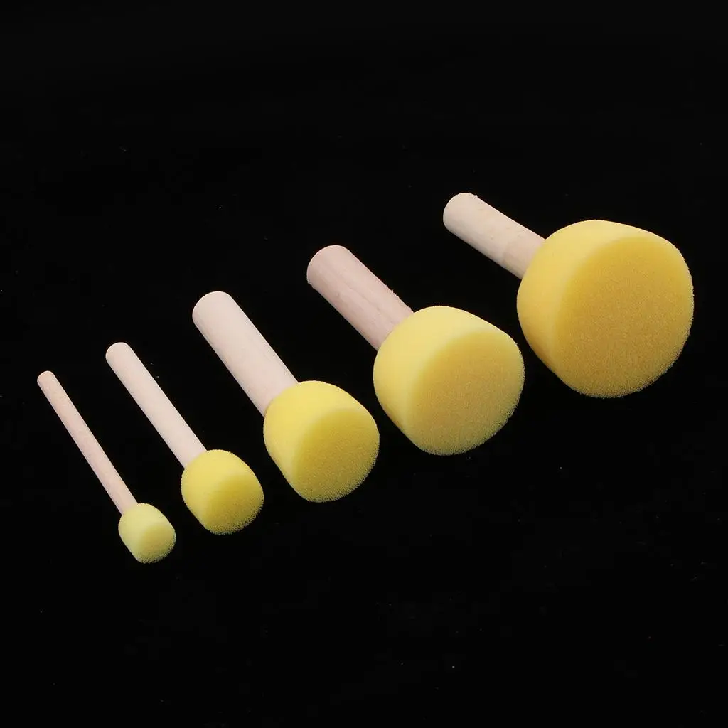 Children’s Paint Brushes Set Mixed Size Sponge Craft Tools for Home Kindergarten Art Projects