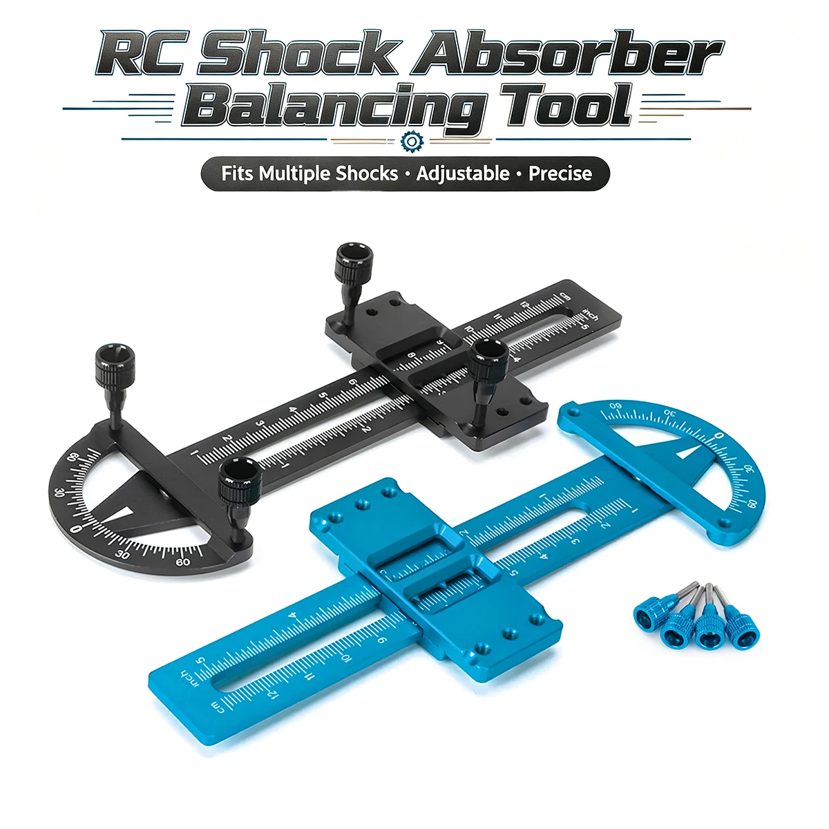 Aluminum RC Crawler Shock Absorber Balancing Tool, Left & Right Hardness Adjustable High-Precision Measurement Gauge
