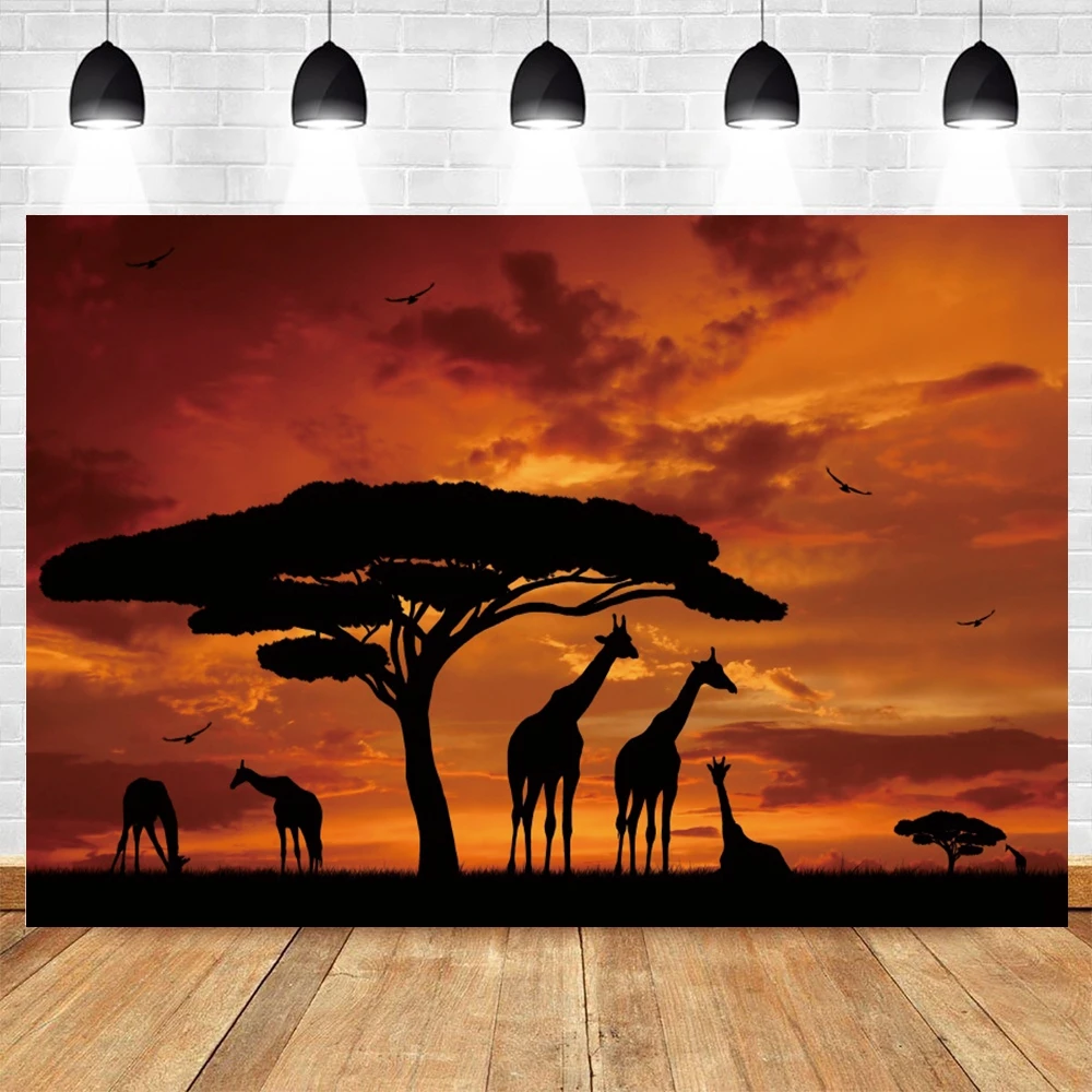 

Yeele Sunset Backdrop Tree Animal Deer Newborn Baby Birthday Photography Background For Photo Studio Photocall Photo Props