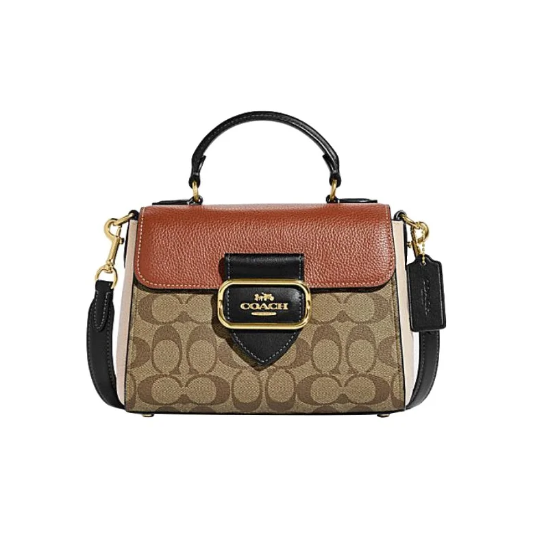 COACH Morgan Artificial Leather, Leather Shoulder Bag, Crossbody Bag, Handbag Small Women's Brown & Rusty CE569-IME7V