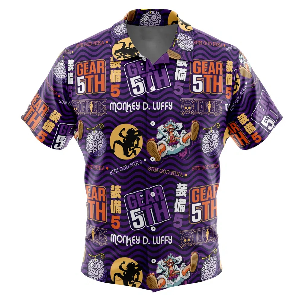 2026 One Piece Brook Pirate Skull All Over Print Short Sleeve Shirt, Casual Vacation Clothes for Men and Women Daily Street Outf