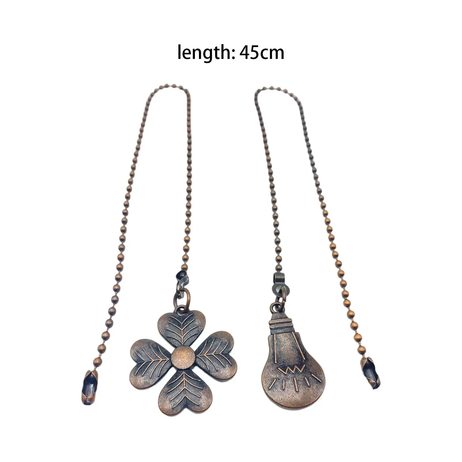 2Pcs Fan Pull Chain Extension Set with Beaded Metal Balls for Home Lighting