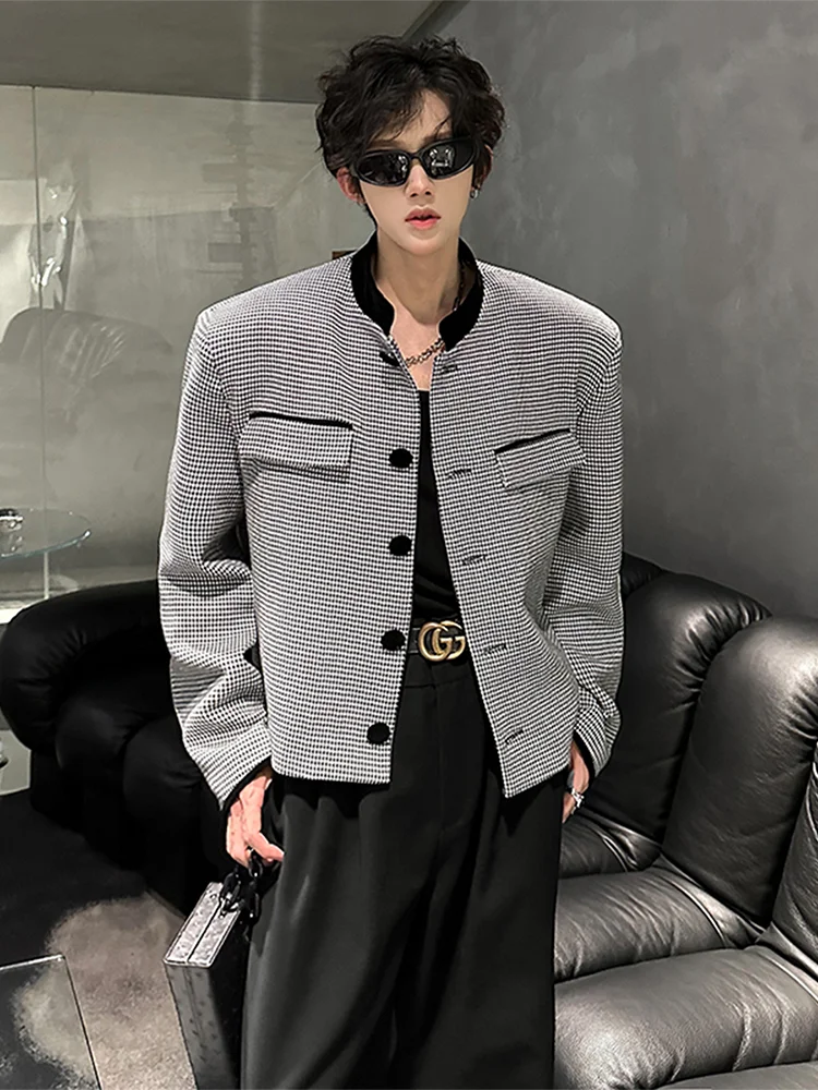 

Мужской пиджак-блейзер в клетку, осенний, легкий, роскошный, повседневный, на пуговицах...