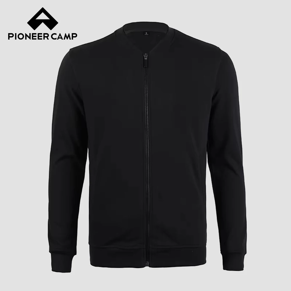 

Pioneer Camp Warm Thick Fleece Hoodies Men Brand Clothing Solid Casual Zipper Sweatshirt Male Quality 100% Cotton Black 622215Y