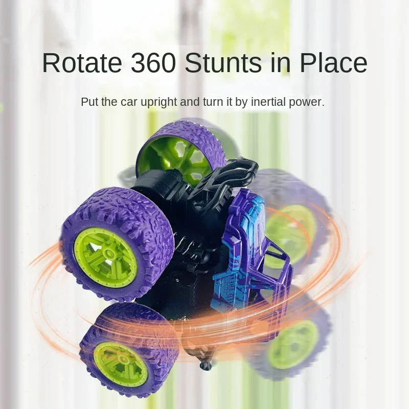 Inertia Four Wheel Drive Off Road Vehicle Mini 360 Spins Friction Truck Plastic Crashworthiness Model Toy Children Birthday Gift