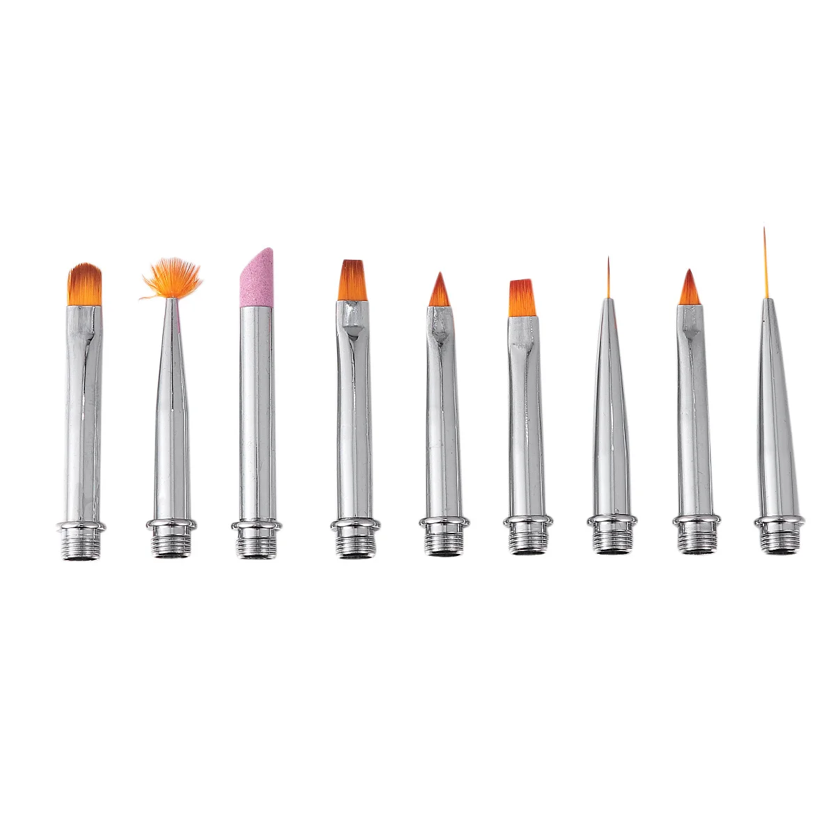 Nail Art Brush Set Replaceable Nail Painting Pen Ergonomic Handle For Diy Manicure Decoration Line Dotting Drawing Tool