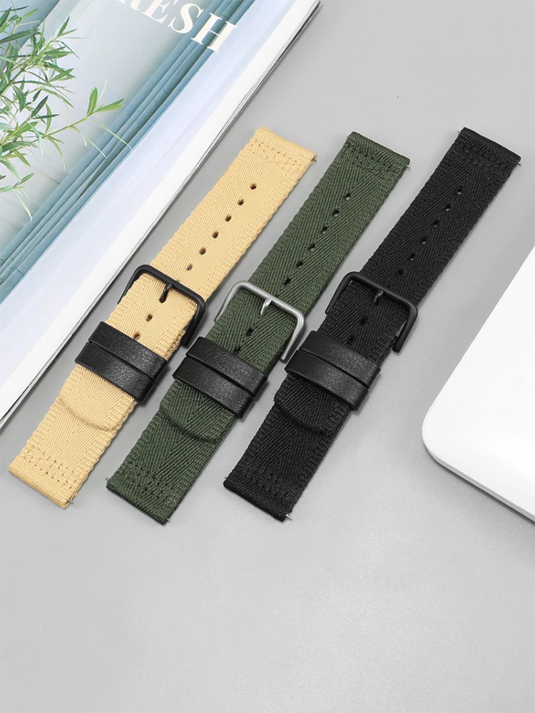 Nylon Watch Strap for Casio Waterproof Comfortable Breathable PRG-600YB PRW-6600 PRG-650 Seagull Durable Canvas 24mm Watchband