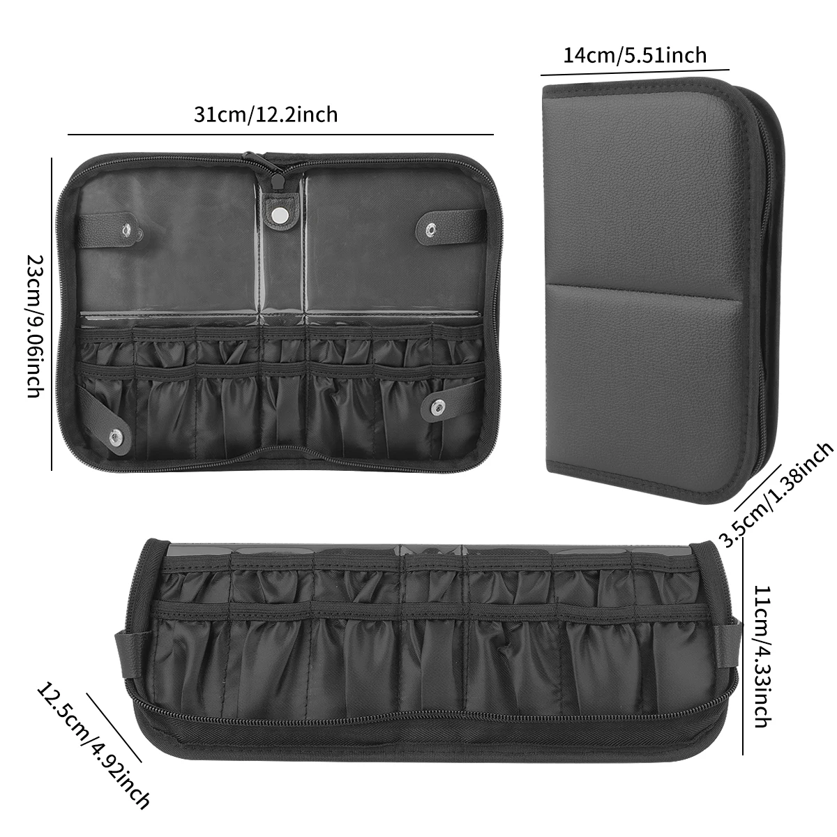 1 vertikale faltbare 14/24/29 Loch Pinseltasche Make-up Pinsel Aufbewahrung Falttasche Tasche mit großer Kapazität