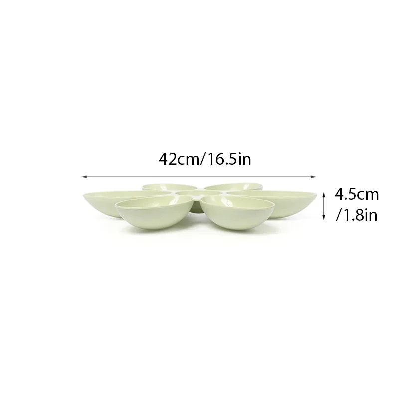 Creative Cat Food Bowl Six Grid Petal Anti Snatching Plastic Puppy Pet Bowls Pet Dining Plate Multi-Function Cat Dog Food Feeder