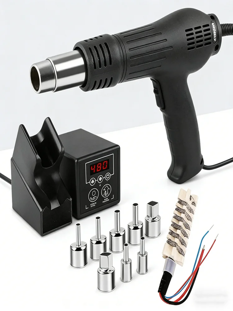 Compact Hot Air Rework Station, Lightweight & Portable, Flame-Retardant Material, Ideal for Electronics Repair & Soldering