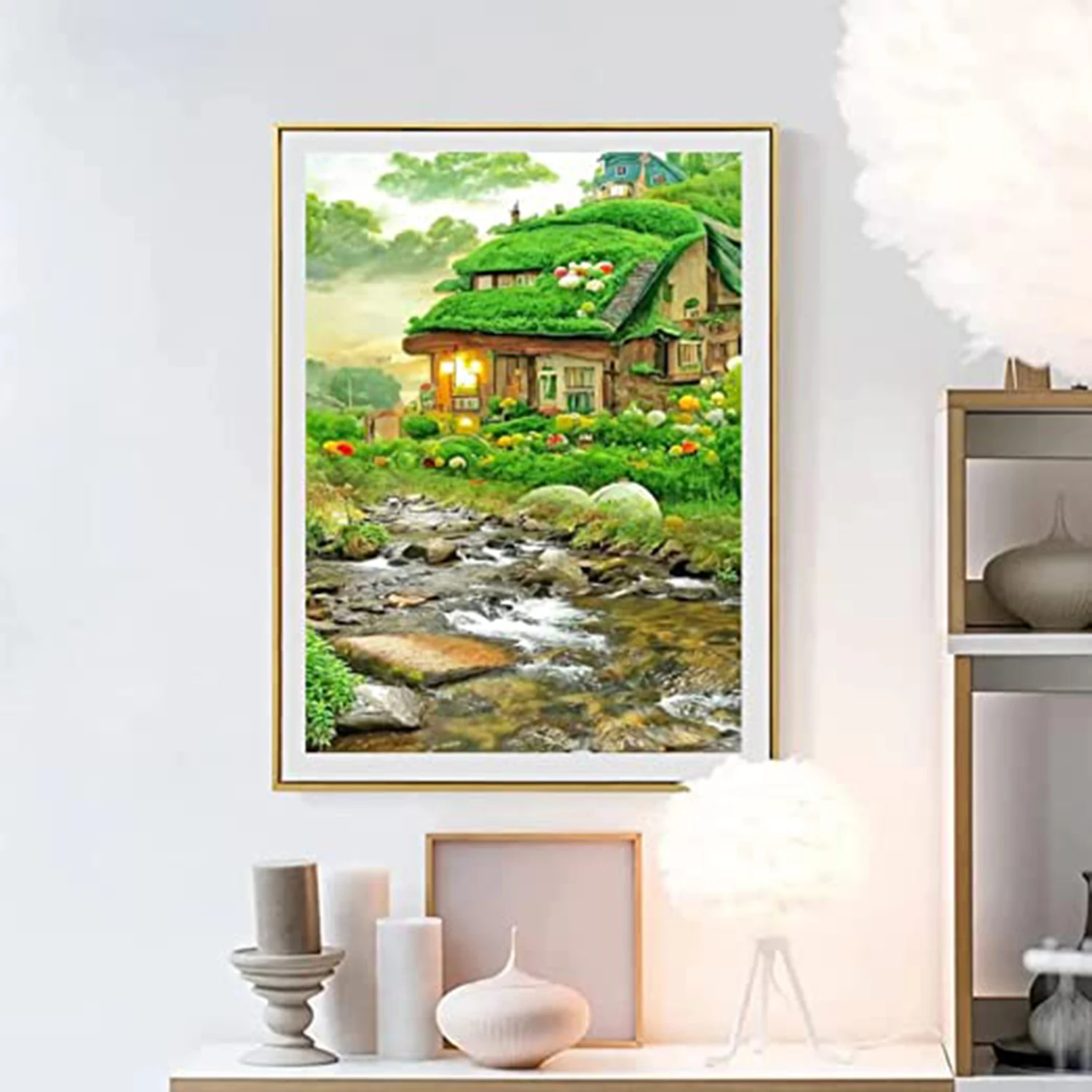 LZAIQIZG 5D Diamond Painting Forest Hut Square/Round Diamond Cross Stitch Kit Embroidery Picture  Home Decoration