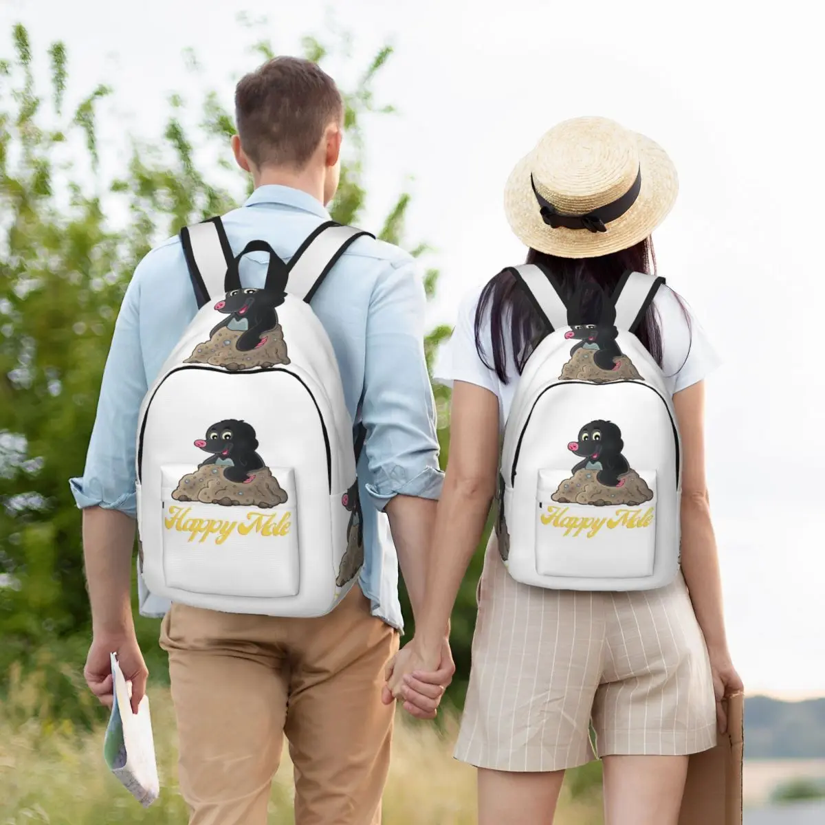 Happy Mole Day Backpack Student BookBag Children School Bag Laptop Shoulder Bags for Boys Girls