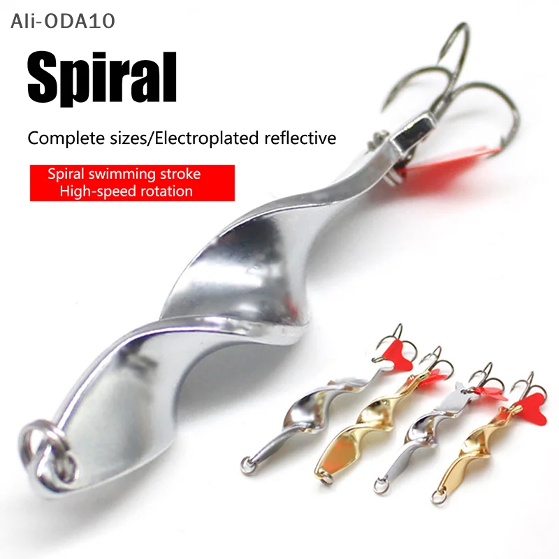 

2Pcs Gold Silver 10g 14g 21g 28g Rotating Metal Spinner Spoon Fishing Lure Baits For Trout Pike Fishing Fish Treble Hook Tackle
