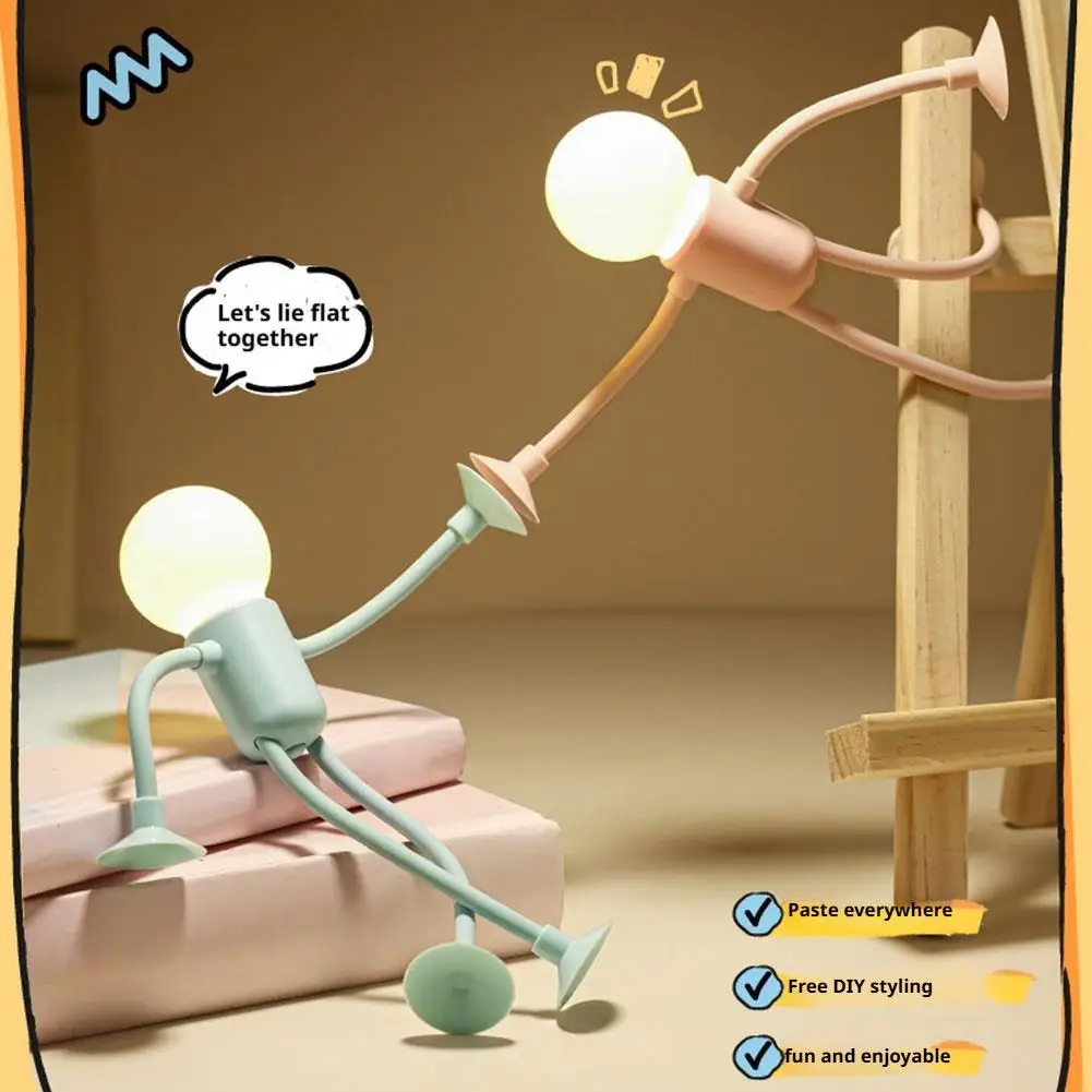Portsman Night Light Changeable Shape Funny Sportsman Lamp Suction Cup Quirky Button Battery Desk Lamp Ornaments