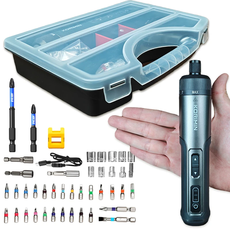 4V Cordless Electric Screwdriver 5N.m 7-Speed Torque Type-C Rechargeable Forward Reverse Power Tools For Home DIY Repair