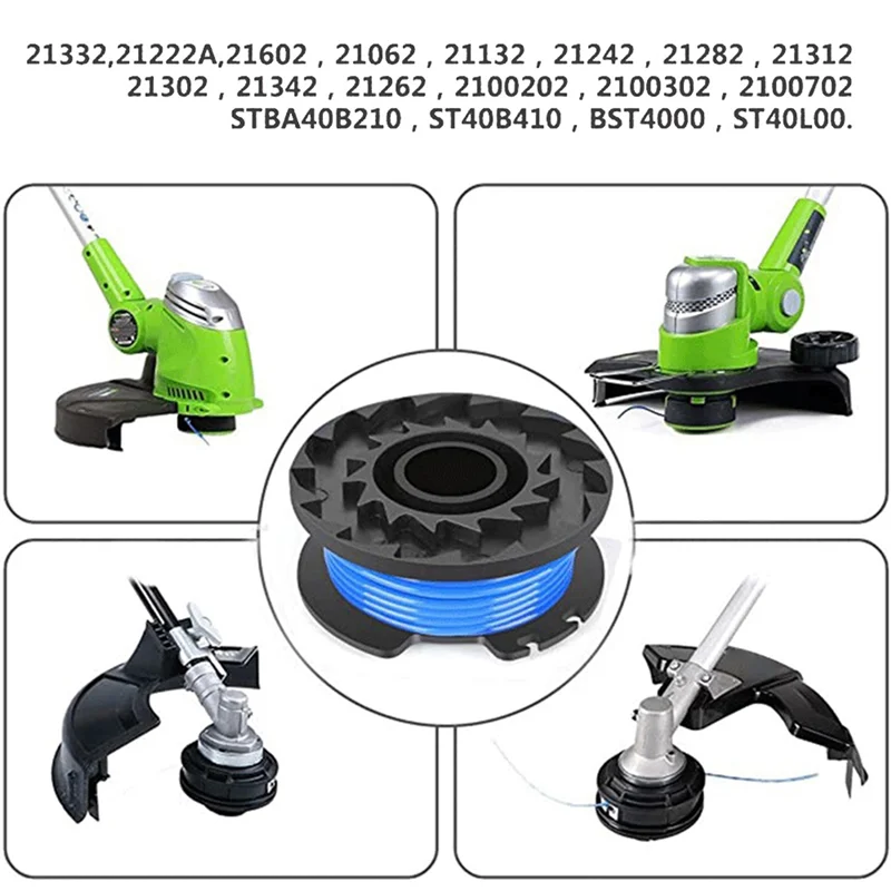 

ABNO-6Pack String Trimmer Replacement Spool Line 29252 29092 For Greenworks 20V 24V 40V 80V Weed Eater Cordless Trimmer