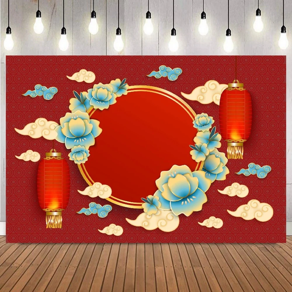 السنة الصينية الجديدة 2026 سنة الحصان التصوير خلفية فانوس أحمر زهرة الأسرة صورة حفلة حفل ديكور خلفية الصورة #4