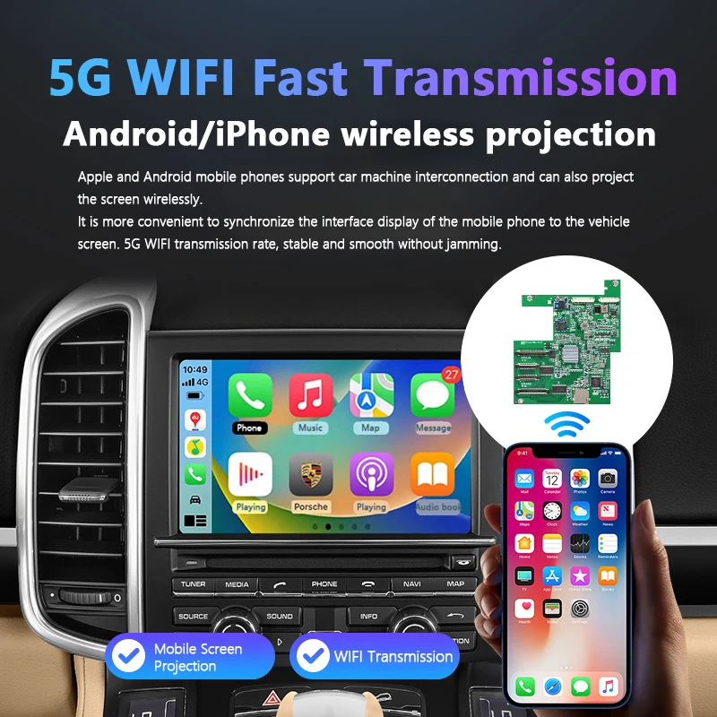 Wireless For Apple Carplay Adapter Module For Porsche/Panamera/Cayenne/Macan/Cayman 911 718 PCM 3.1 Android Auto Multimedia