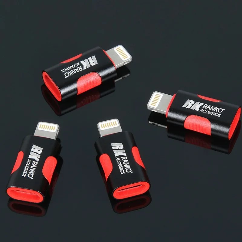 RANKO RLC-100 Lightning to Type-C Female Adapter HiFi Audio OTG Connector High Aluminum Alloy Data Sync Charging Converter