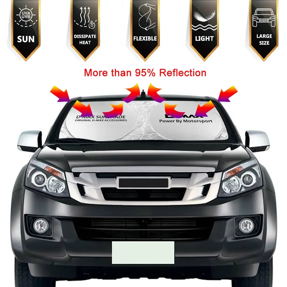 Car Windshield Sunshade Parasol Cover Auto Accessories Anti UV Front Window Protector For Isuzu DMAX PANTHER ASCENDER MUX 4X4