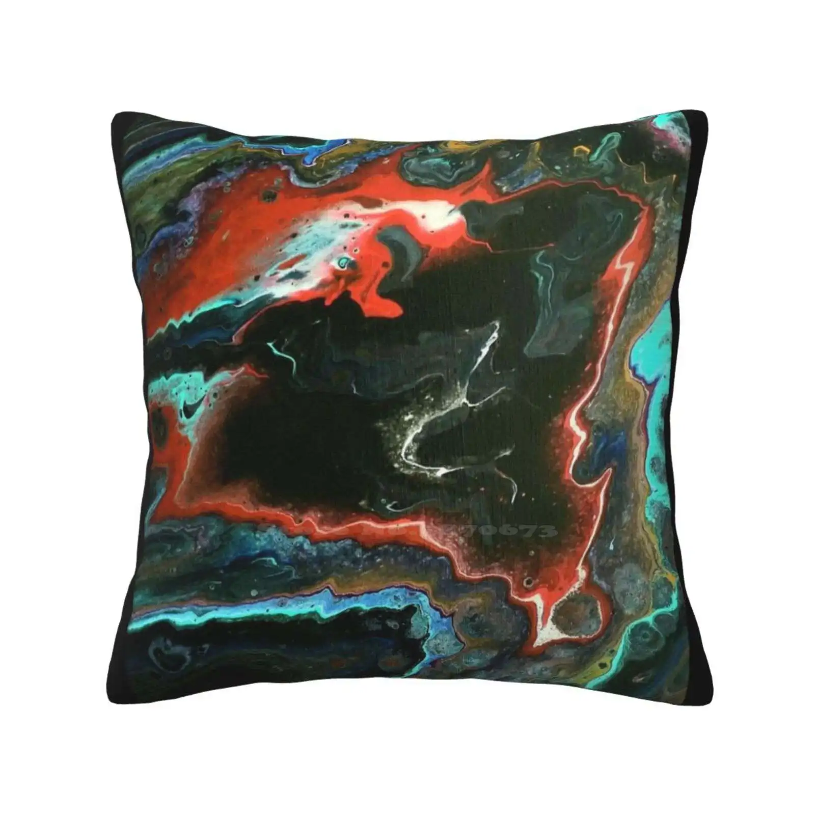 Conceptual Study #2 Funny Cute Decor Square Pillowcase Acrylic Pour Unique Modern Space Galaxy Abstract