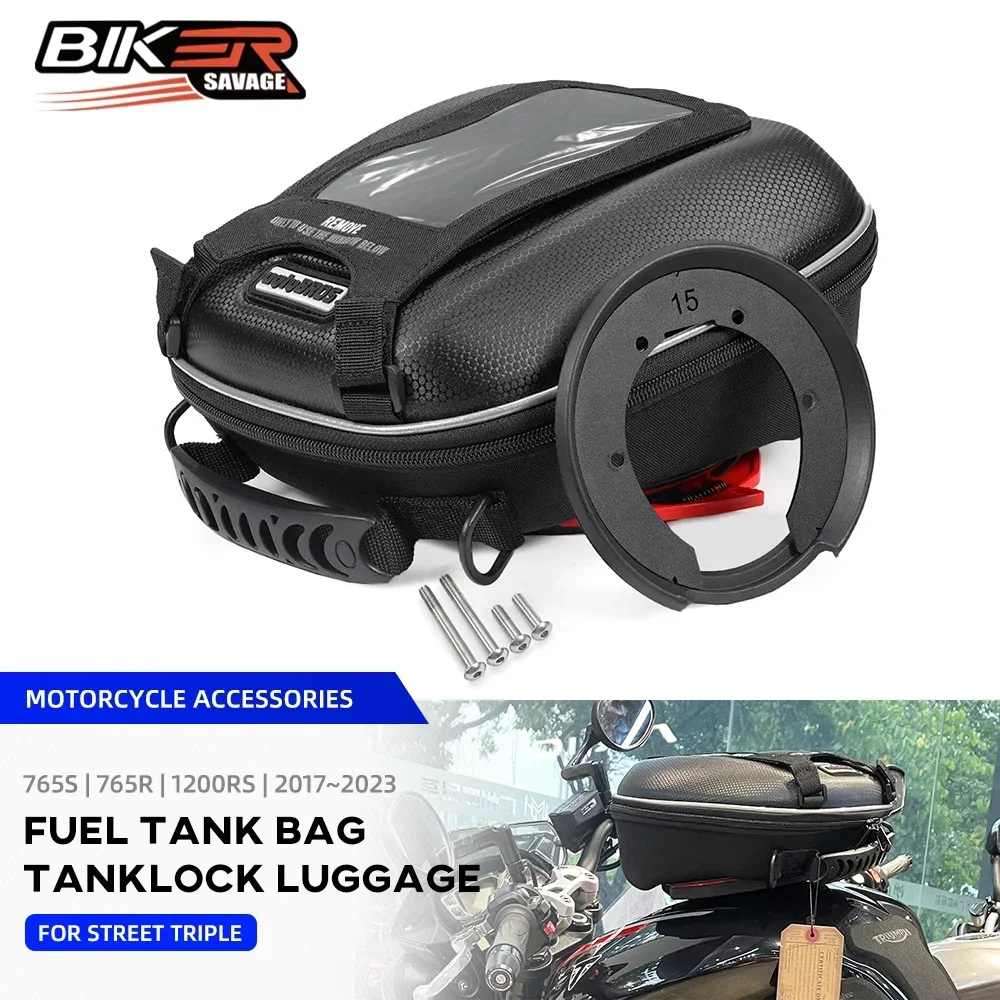 2024 Trident 660 Tiger Sport Fuel Tank Bag For Tiger 800 900 1200 Street Triple 765 1050 Motorcycle Saddle Tanklock Luggage Bags