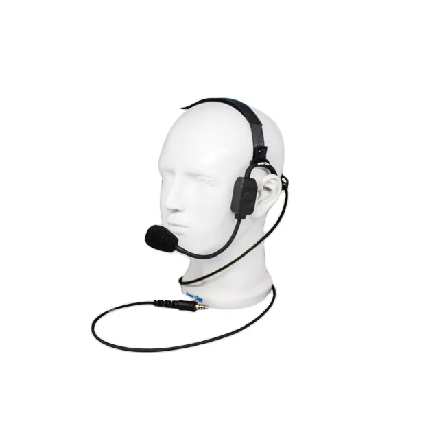 PTE-580 Bone Conduction Headset with  NC4FX  XLR 4 pin Female 4F plug and bo-om microphone