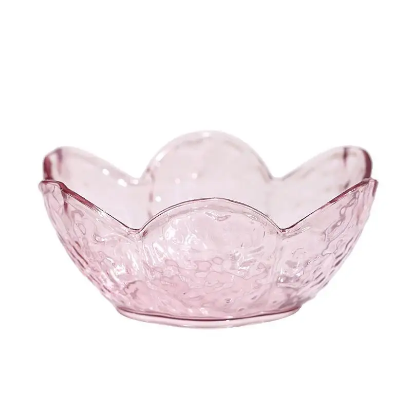 Flower Shaped Clear Plastic Bowls Dishwasher Safe Stackable for Serving Fruits Salad Dessert Home Party Buffet Use