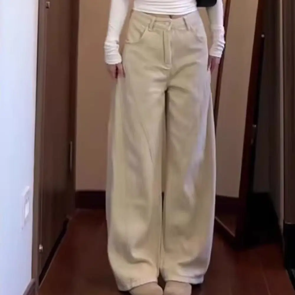 Fashion High Waist Denim Jeans Loose Wide Leg Cowboy Pants Retro Baggy Star Jeans Women Y2k Party