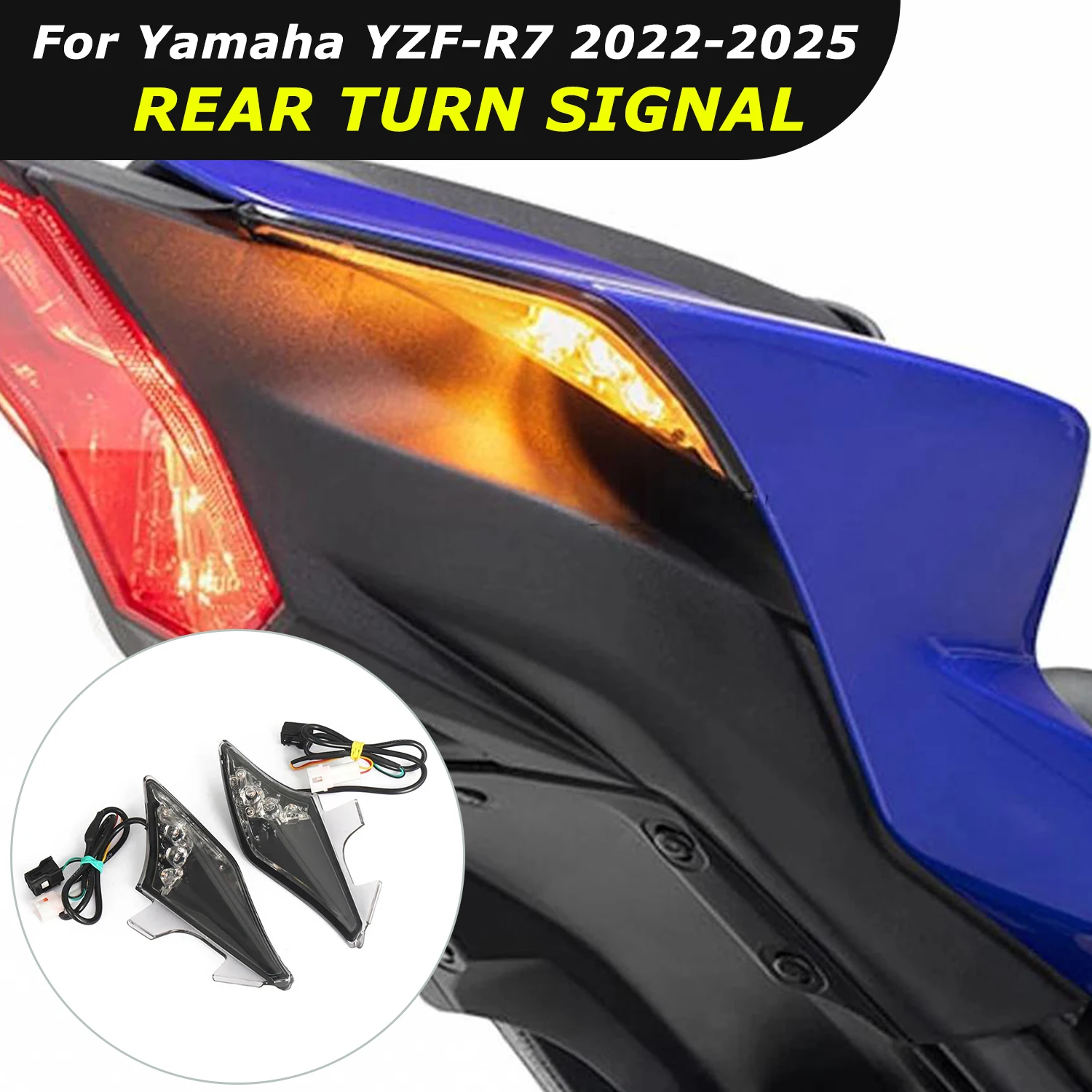 For Yamaha YZF R7 YZFR7 YZF-R7 2022-2025 Motorcycle Tail Light Integrated LED Rear Turn Signals Indicators Flashers Taillight