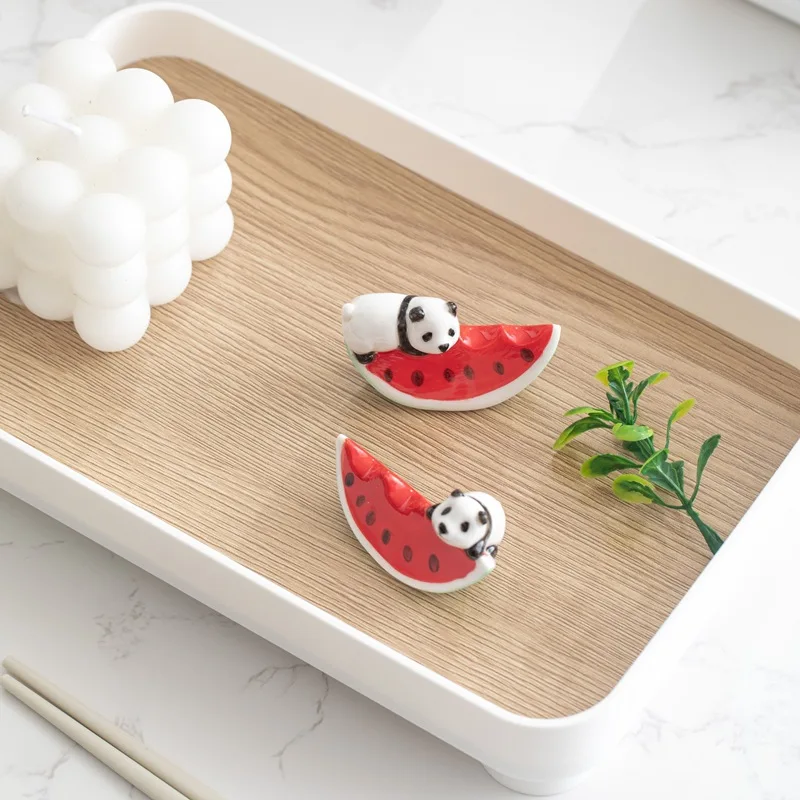 Chinese Style Chopstick Panda Chopstick Rest Cute Creative Ceramic Chopsticks Holder Stand Kitchen Supplies Tableware Utensil