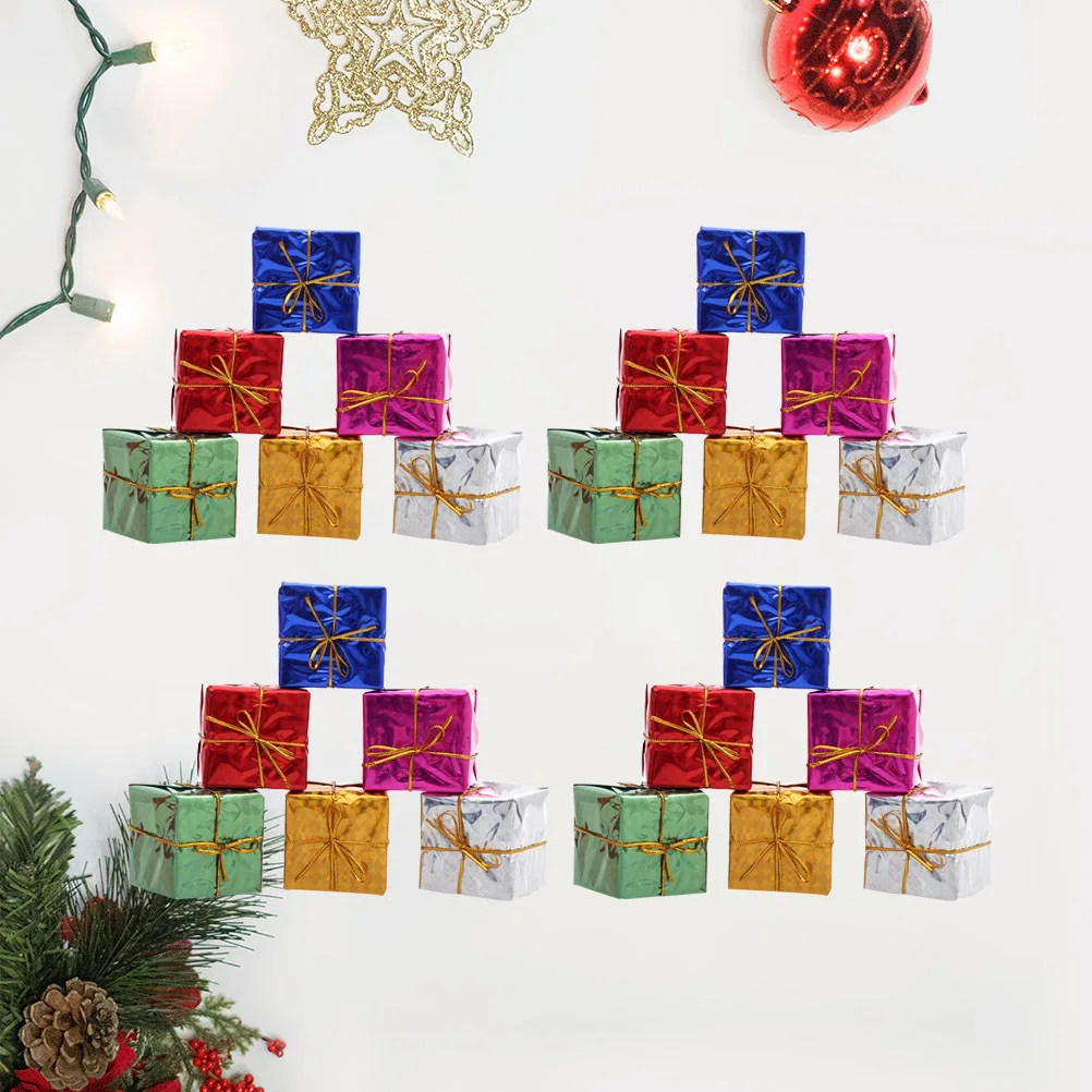 

120Pcs 2.5cm Christmas Tree Decorations Gift Package Pendant Festive Hanging Ornaments for Home Garden Bar